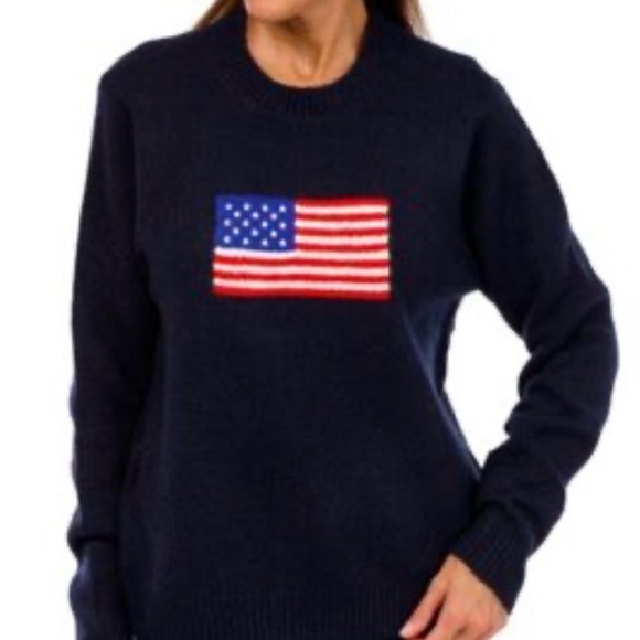 Nanette Lepore Sweaters - Nanette Lepore Dark Blue Sweater with Flag Design